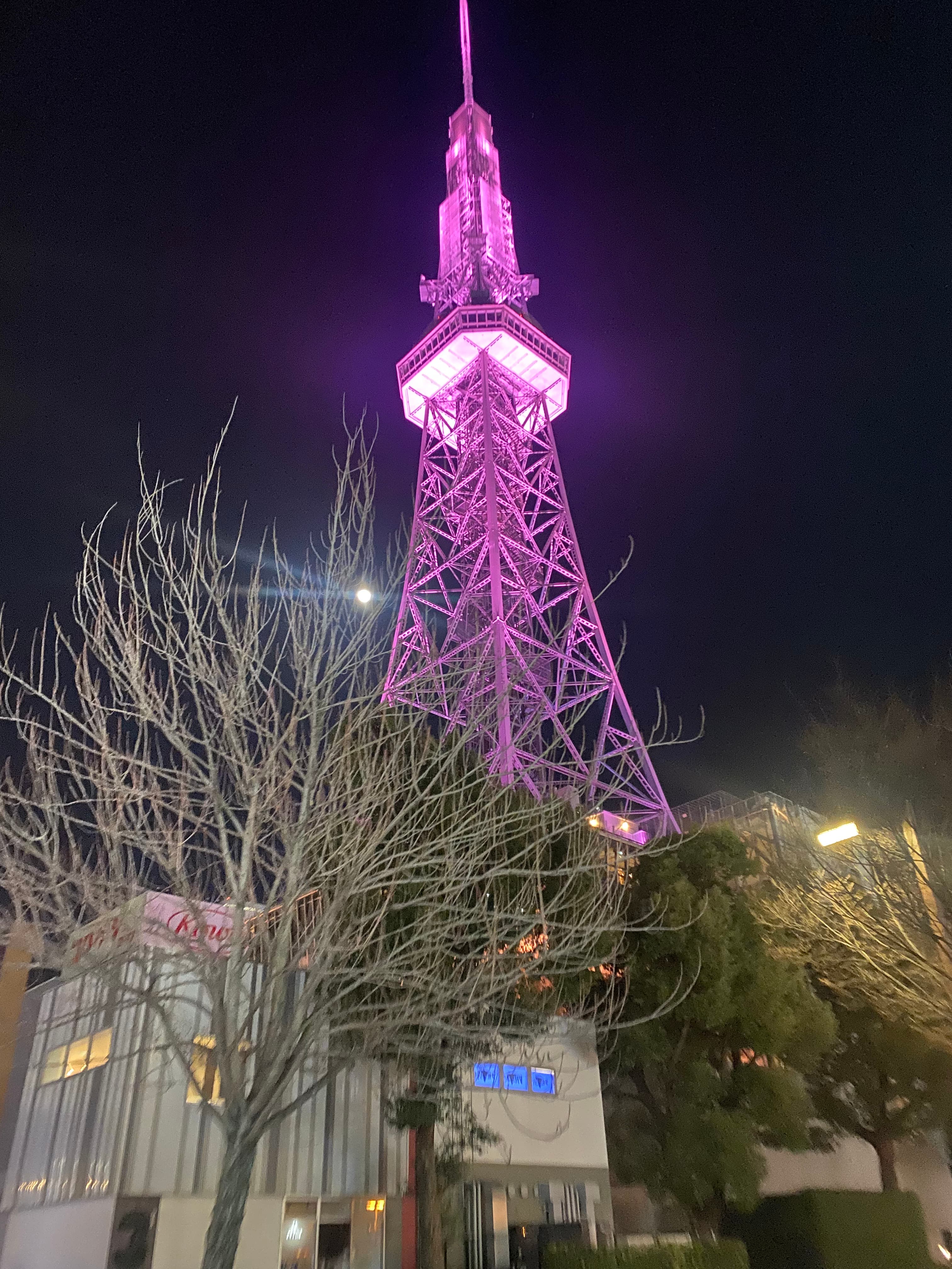 栄駅周辺からサロンへの街並み（夕方〜夜）